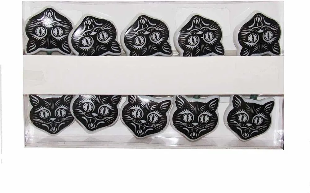 Kurt S. Adler Kurt Adler 10 Orange Flicker LED Black Cat Light Set