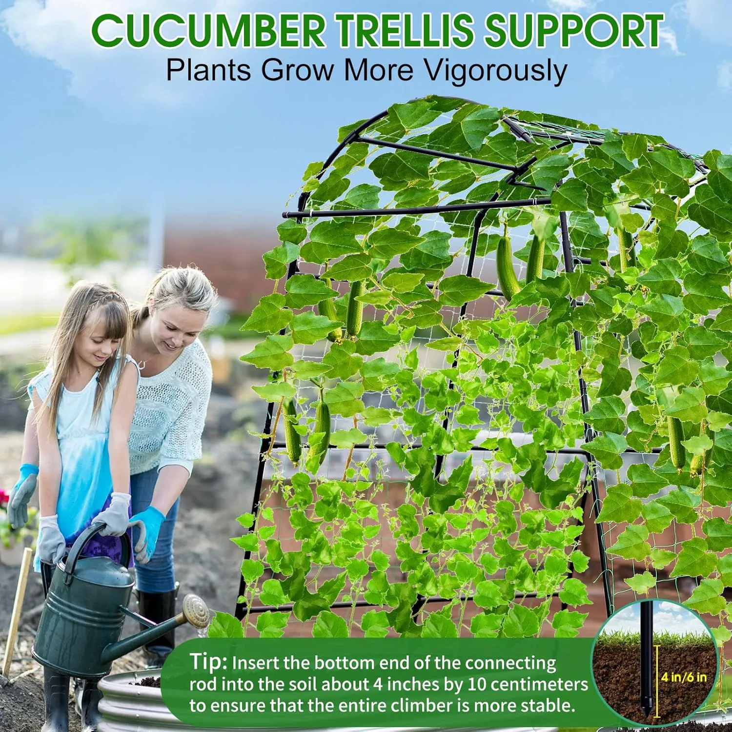Lalahoni Garden Arch Trellis for Climbing Plants Outdoor, 7 ft Tall Walkway Metal Archway Arbor Tunnel Large for Vegetables Plant Cucumber Trellis for Garden Raised Bed, Black