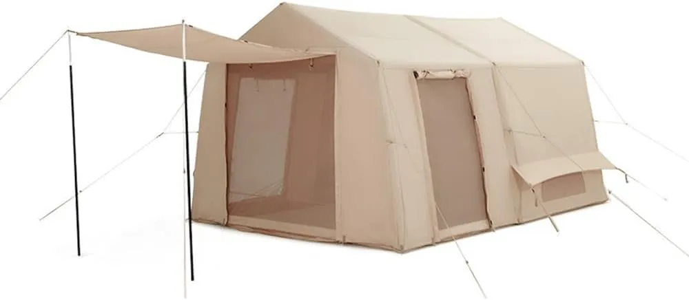 Large Camping Cabin Inflatable Tent Inflatable Camping Tent Outdoor Blow Up Tent Cotton Material Extended Lobby Large Activity Space