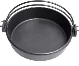 Large Capacity Cast Iron Camping Pot Sturdy Outdoor Cookware Dual Handles for Safe Cooking for Stewing and Porridge at Campfires Outdoor Gatherings