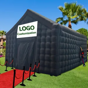 Large Inflatable Nightclub Cube Tent Disco Cube Gazebo Event House with Logo Area Portable Inflatable Party Tent for Night Club Event Exhibition Wedding Business/Private Use