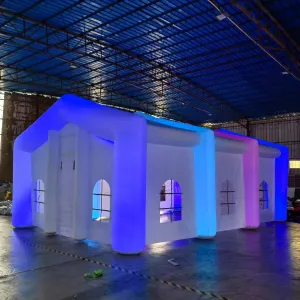 Large Inflatable Nightclub Cube Tent with LED Lighting Suitable for Birthday Parties/Friend Gatherings/Family Celebration Parties(30x20x13FT with Blower)