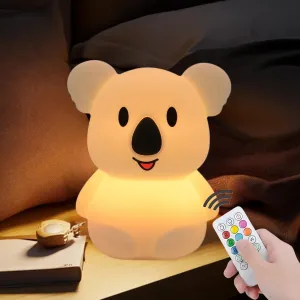 Large Koala Night Lights for Kids Room Bedside lamp Bedroom Mood Light - Break Resistant, Eye Caring, Adjustable Brightness & Color and Time Setting, Holiday Children's Gift - Large