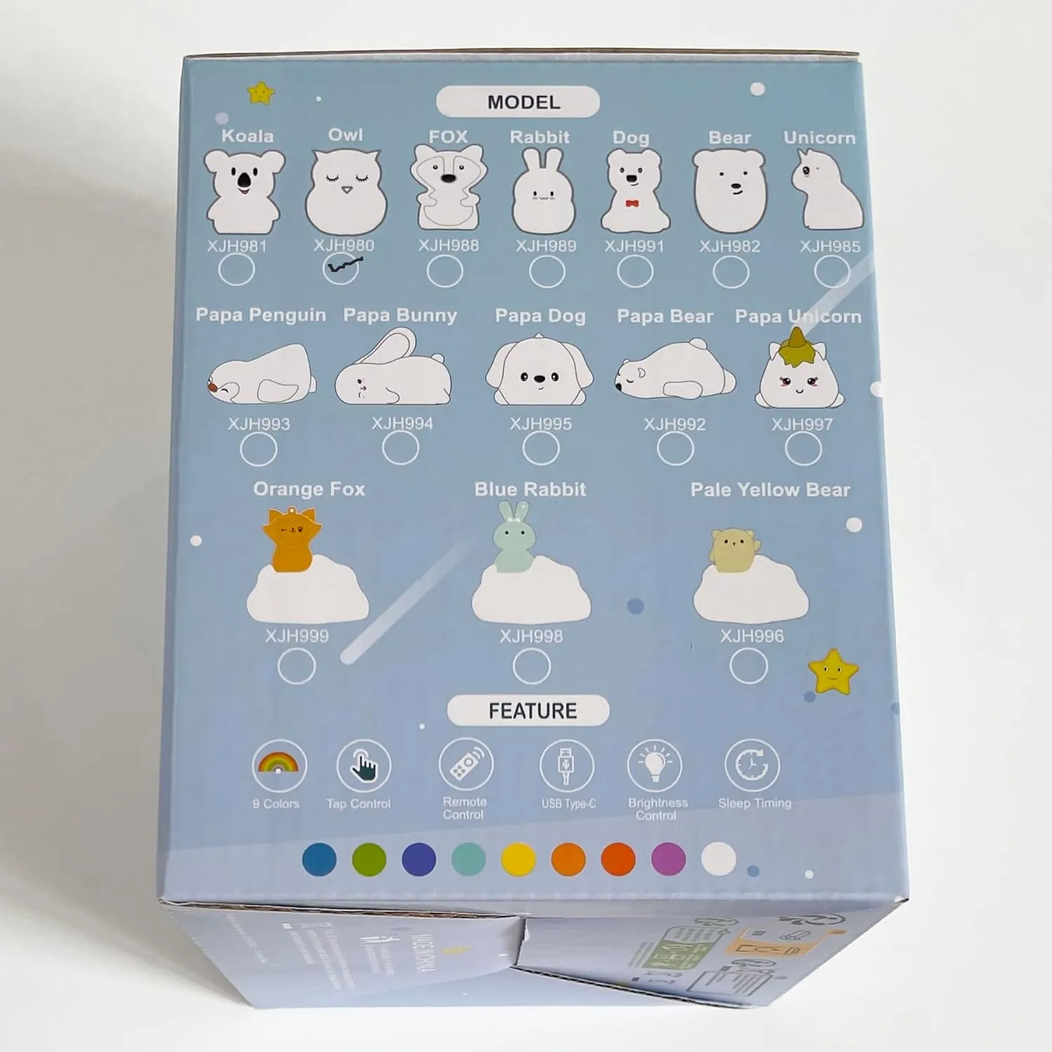 Large Owl Night Lights for Kids Bedside Lamp Children's Room Animal Sleep Night-Light for Girls and Boys - Changeable Brightness & Color Time Setting Child Gift Birthday Present - Large