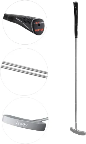 LEAGY Timeless Classic Golf Putter 35" Length - Putt Putt Style Two-Way Head and Premium Rubber Grip for Male & Female Right or Left Handed Golfers