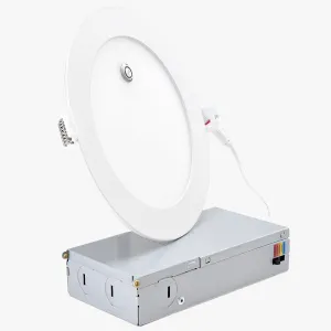 LED 6" Dimmable Downlight Can w/ 90 Min Emergency Battery Backup, 12w, 5 CCT Selectable 2700-5000k, Ultra-Slim LED Recessed Light, 1080 lumens, 80 CRI| UL/ETL/IC/Damp Rated, Energy Star