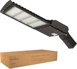 LED Area Light Parking Lot Light 400W Street Light 5700K 56000LM Commercial Area Lighting Shoebox Pole Lights Fixture Super Bright IP65 Waterproof Outdoor Slip Fitter Mounting ETL Listed