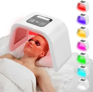 LED Light Therapy Facial Mask, Multi Color LED Face Mask, Portable Red Light Therapy Mask, Home and Travel Skin Care