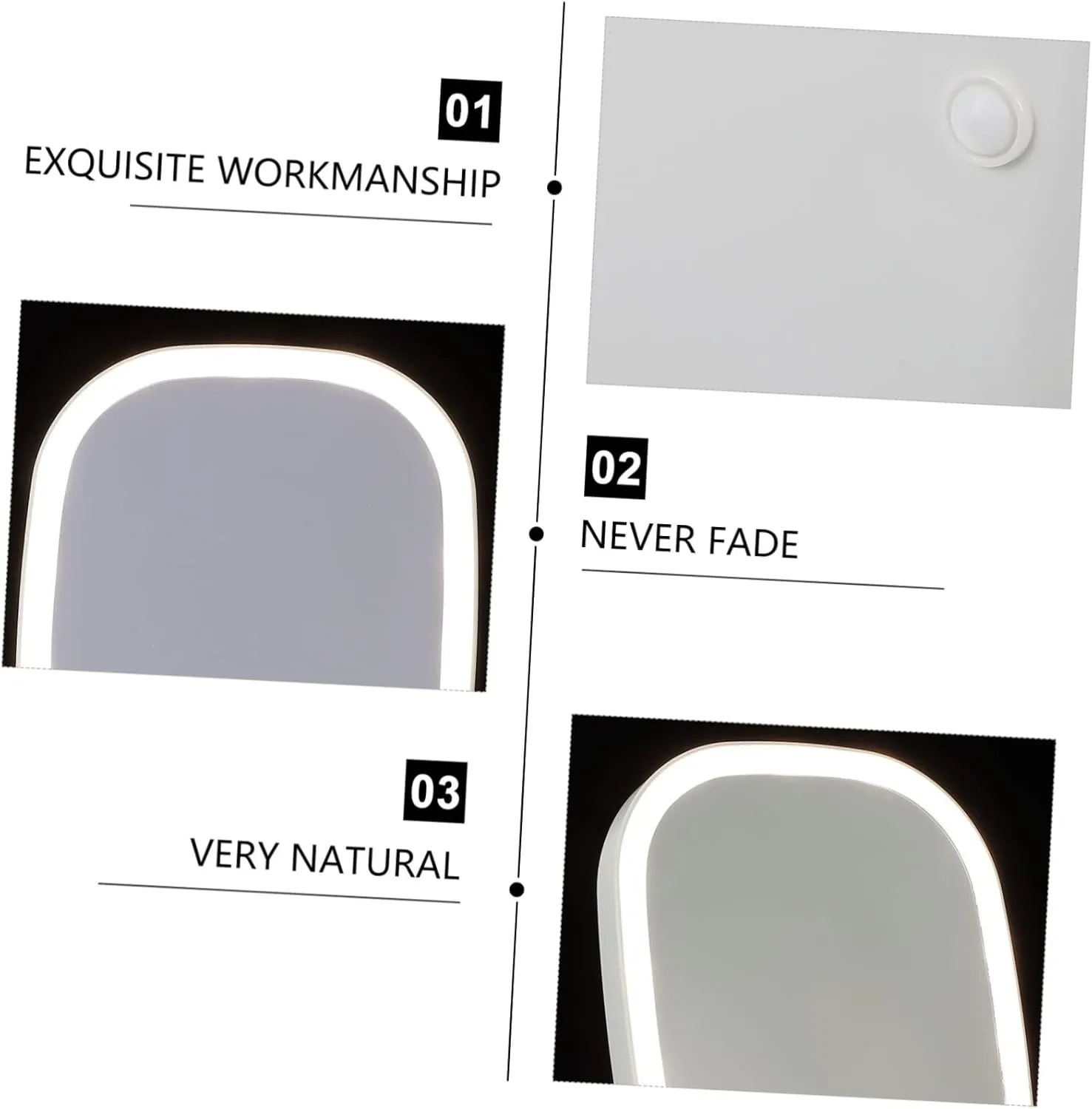 Led Makeup Mirror Touch Control Tabletop Beauty Mirror Desktop Mirror Simple Led Mirror Dressing Mirror 3 Options for Home