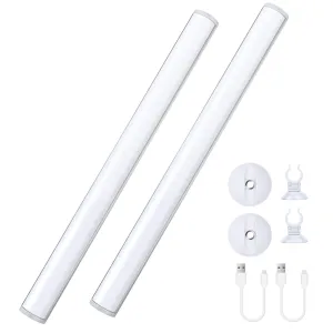 LED Mirror Lights Portable Rechargeable Vanity Light 3 Brightness Touch Control Makeup Light for Bathroom Dressing Room 2 Packs