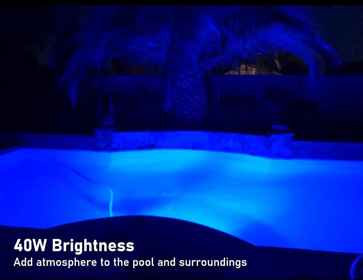 LED Pool Lights for Inground Pool 120V 40W Blue Pool Light Bulb Replacement for Pentair Hayward Pool Light Fixture