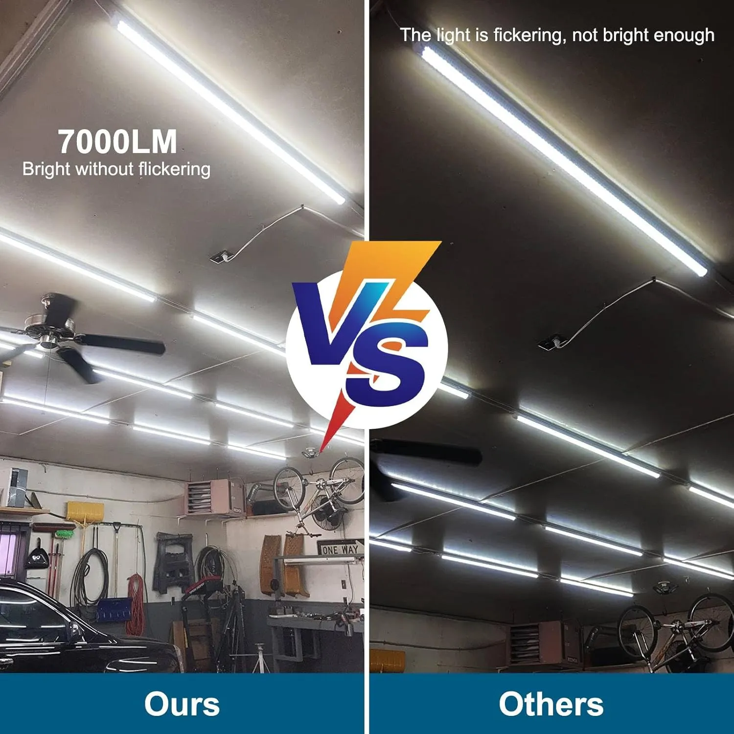 Led Shop Lights,Led Shop Lights 4FT 50W 6500K 7000LM Clear White,Shop Light 4FT 110V Linkable Integrated V-Shape for Shop Garage,Warehouse,Workbench and Workshop Commercial Bay Lighting(6-Pack)