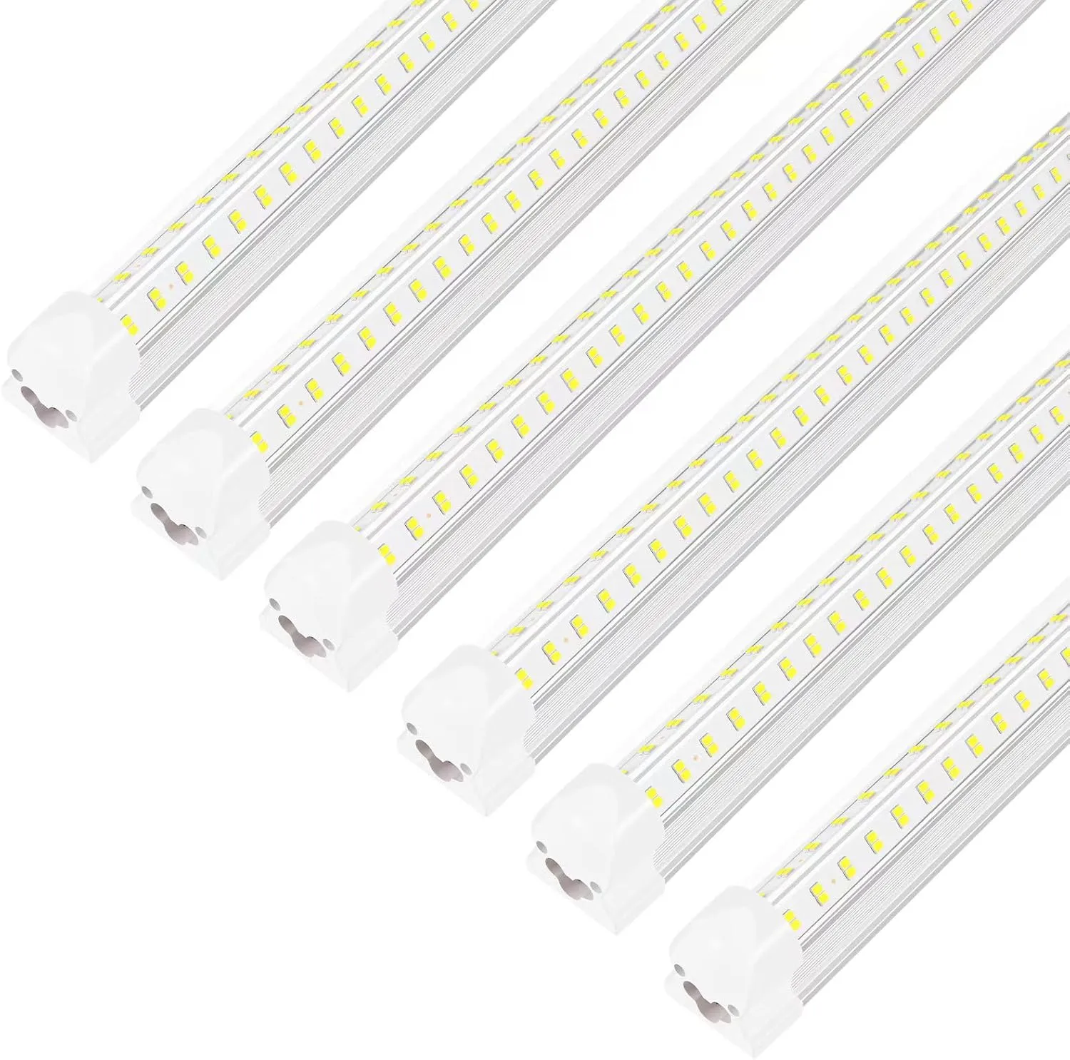 Led Shop Lights,Led Shop Lights 4FT 50W 6500K 7000LM Clear White,Shop Light 4FT 110V Linkable Integrated V-Shape for Shop Garage,Warehouse,Workbench and Workshop Commercial Bay Lighting(6-Pack)