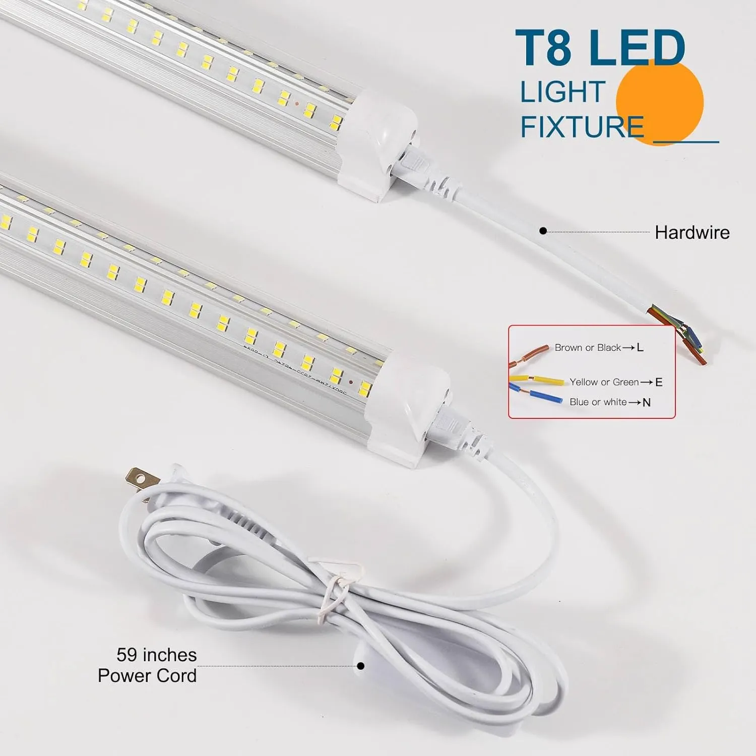 Led Shop Lights,Led Shop Lights 4FT 50W 6500K 7000LM Clear White,Shop Light 4FT 110V Linkable Integrated V-Shape for Shop Garage,Warehouse,Workbench and Workshop Commercial Bay Lighting(6-Pack)