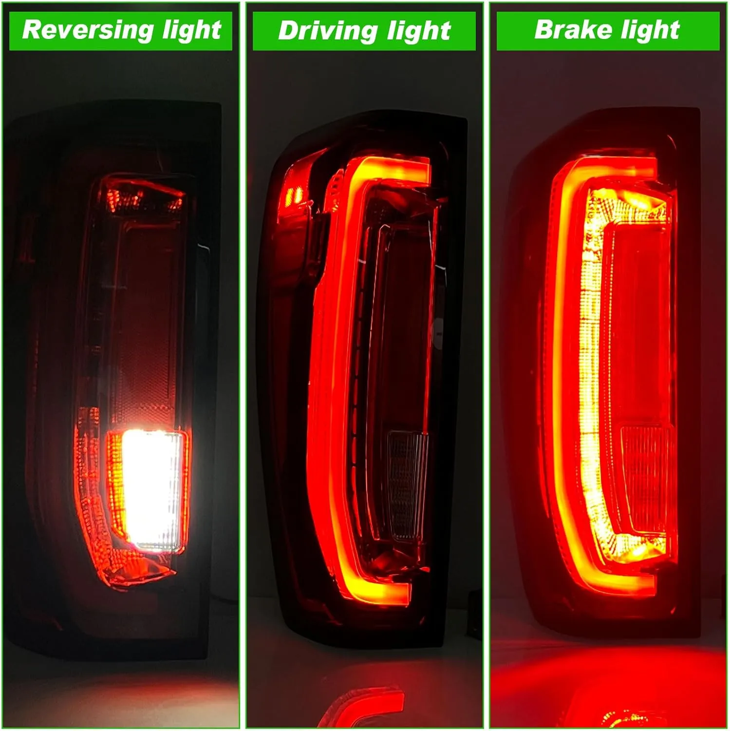 LED Tail Light Assembly Compatible with 2019-2024 GMC Sierra 1500/2500HD/3500HD,Left Driver Side Taillights Rear Lamp with Signature Brake Light Replace# 84565921 GM2800310