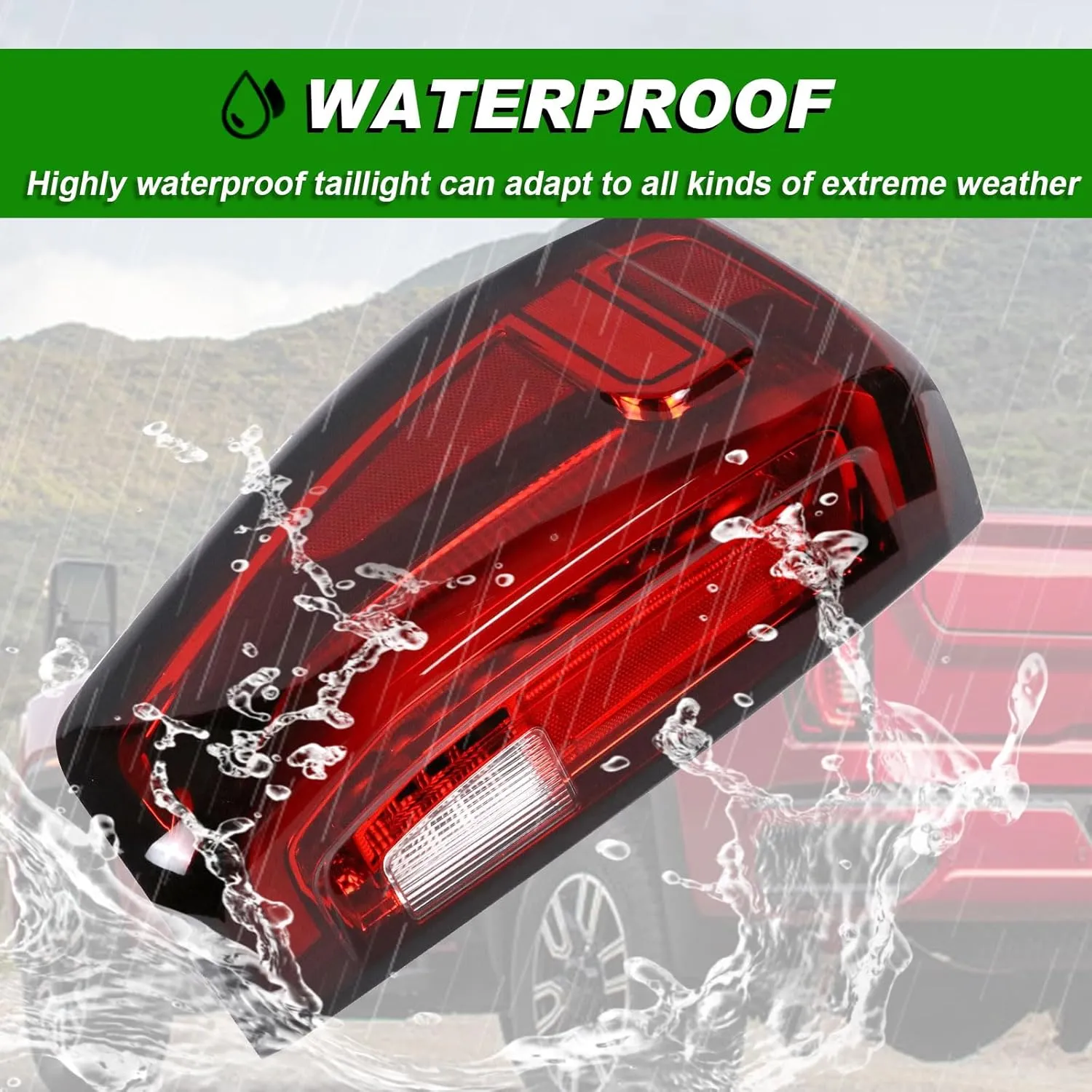 LED Tail Light Assembly Compatible with 2019-2024 GMC Sierra 1500/2500HD/3500HD,Left Driver Side Taillights Rear Lamp with Signature Brake Light Replace# 84565921 GM2800310
