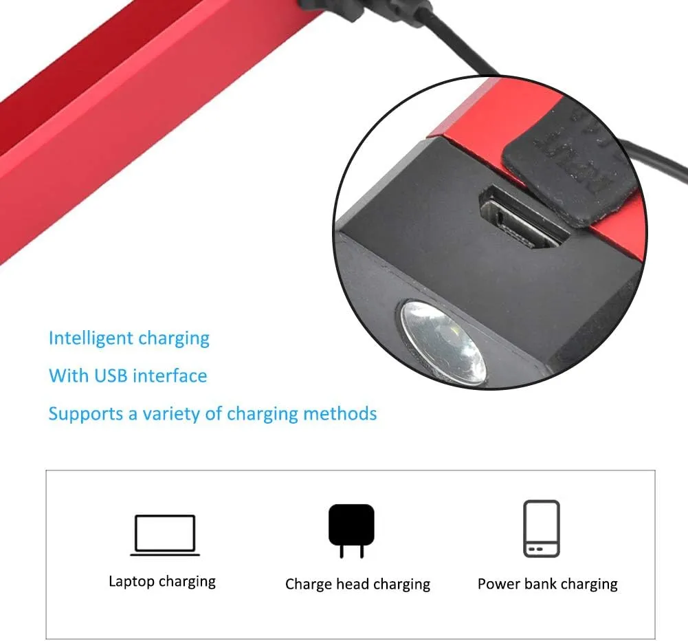 LED Work Light,USB Charging Working Light Car Maintenance Outdoor Lighting Camping Magnetic Emergency LED Tent Lamp for Hiking Fishing Camping (WL03 Long Style (with Pen Clip) 500 mAh)