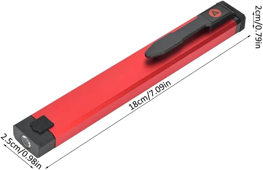 LED Work Light,USB Charging Working Light Car Maintenance Outdoor Lighting Camping Magnetic Emergency LED Tent Lamp for Hiking Fishing Camping (WL03 Long Style (with Pen Clip) 500 mAh)