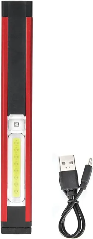 LED Work Light,USB Charging Working Light Car Maintenance Outdoor Lighting Camping Magnetic Emergency LED Tent Lamp for Hiking Fishing Camping (WL03 Long Style (with Pen Clip) 500 mAh)