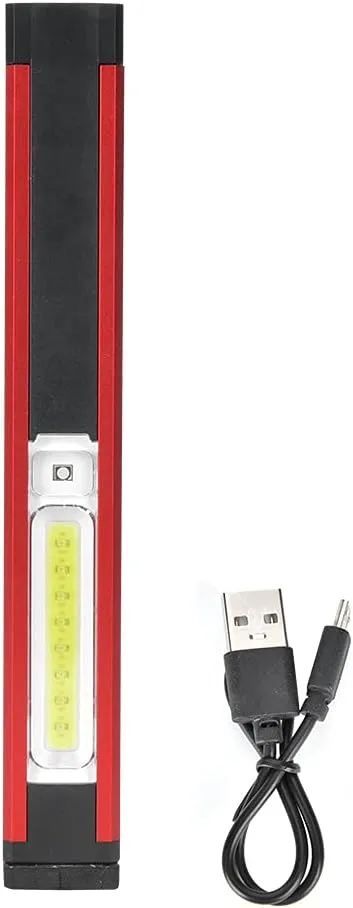 LED Work Light,USB Charging Working Light Car Maintenance Outdoor Lighting Camping Magnetic Emergency LED Tent Lamp for Hiking Fishing Camping (WL03 Long Style (with Pen Clip) 500 mAh)