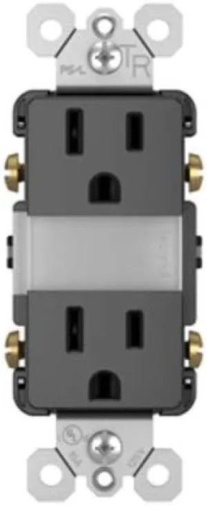 Legrand radiant NTL885TRBKCC6 15 Amp Adjustable LED Night Light Outlet, Tamper Resistant Decorator Receptacle, Optional Louver, Black (1 Count)