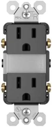 Legrand radiant NTL885TRBKCC6 15 Amp Adjustable LED Night Light Outlet, Tamper Resistant Decorator Receptacle, Optional Louver, Black (1 Count)