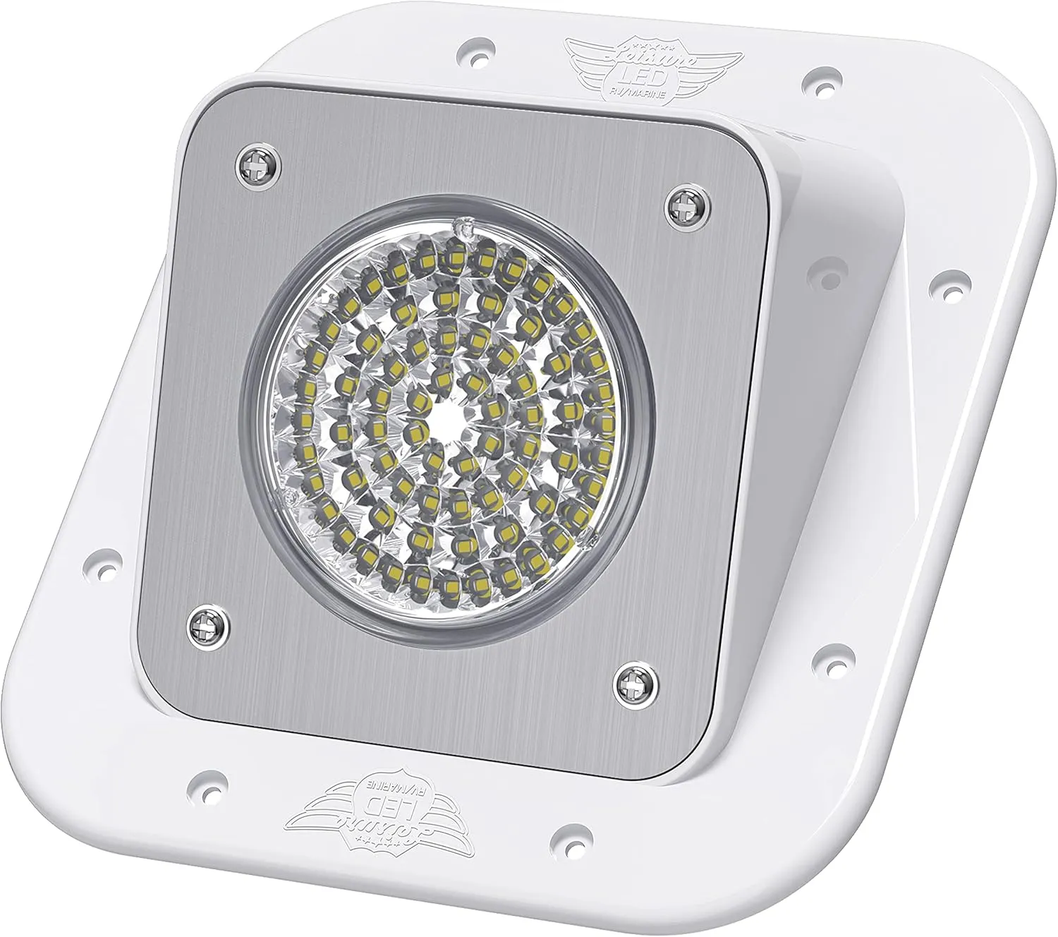 Leisure LED RV Exterior Surface Mount Flood Porch Utility Light - White 12v 1100 Lumen Lighting Fixture Replacement Lighting for Weekend Warrior RVs, Trailers, Campers, 5th Wheels