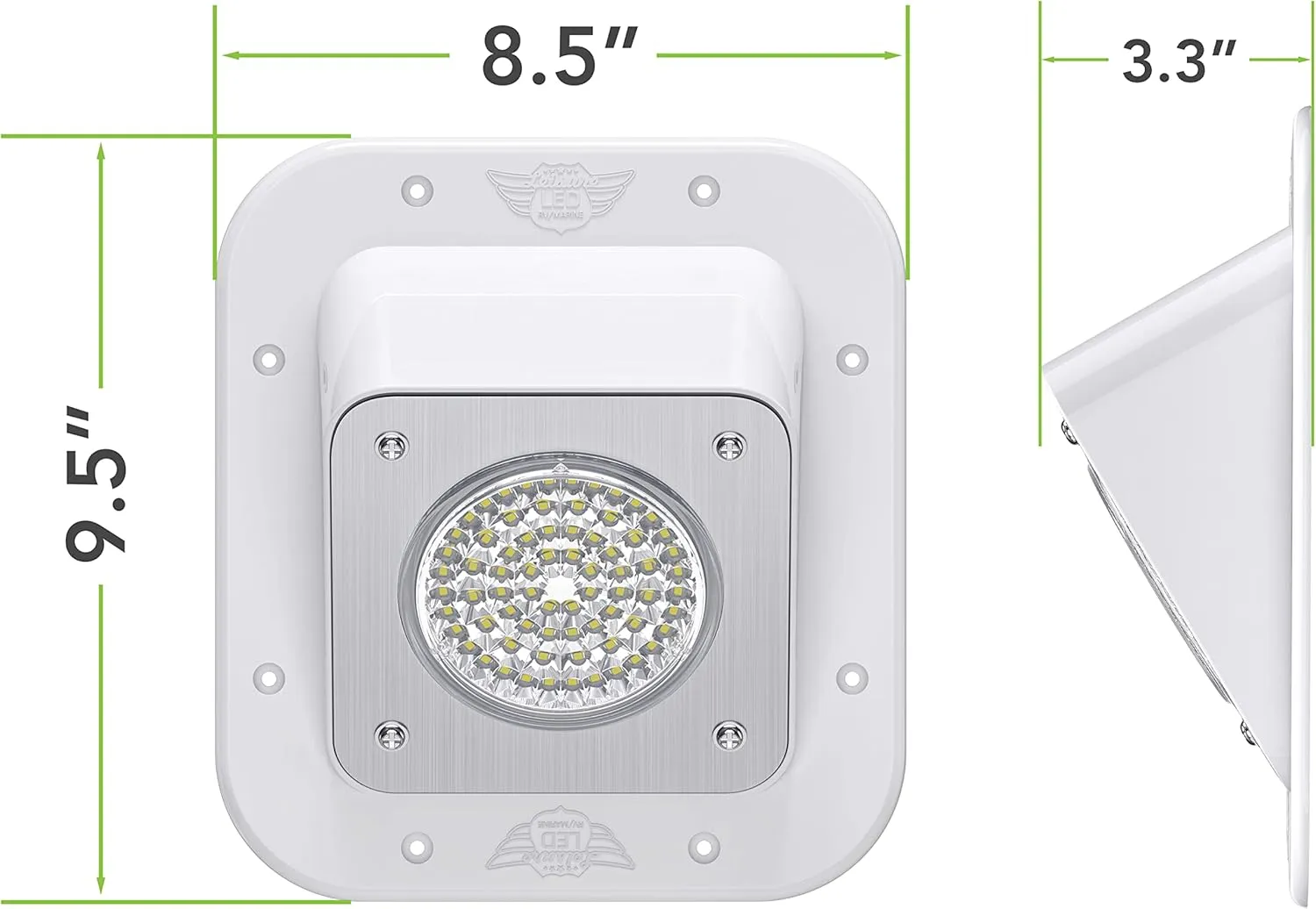 Leisure LED RV Exterior Surface Mount Flood Porch Utility Light - White 12v 1100 Lumen Lighting Fixture Replacement Lighting for Weekend Warrior RVs, Trailers, Campers, 5th Wheels