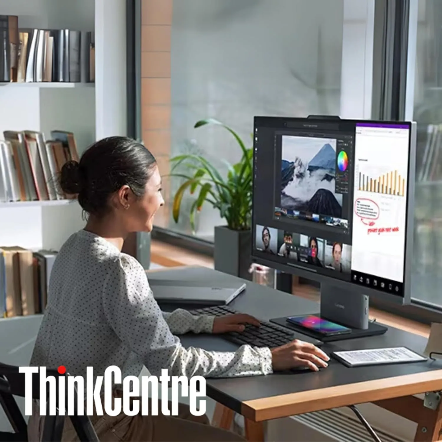 Lenovo ThinkCentre 27" FHD Touchscreen All-in-One Desktop Computer • 16GB DDR5 RAM • Intel 13th 8-Core I5 Processors • 256GB SSD • Wi-Fi 6 • Windows 11 Pro