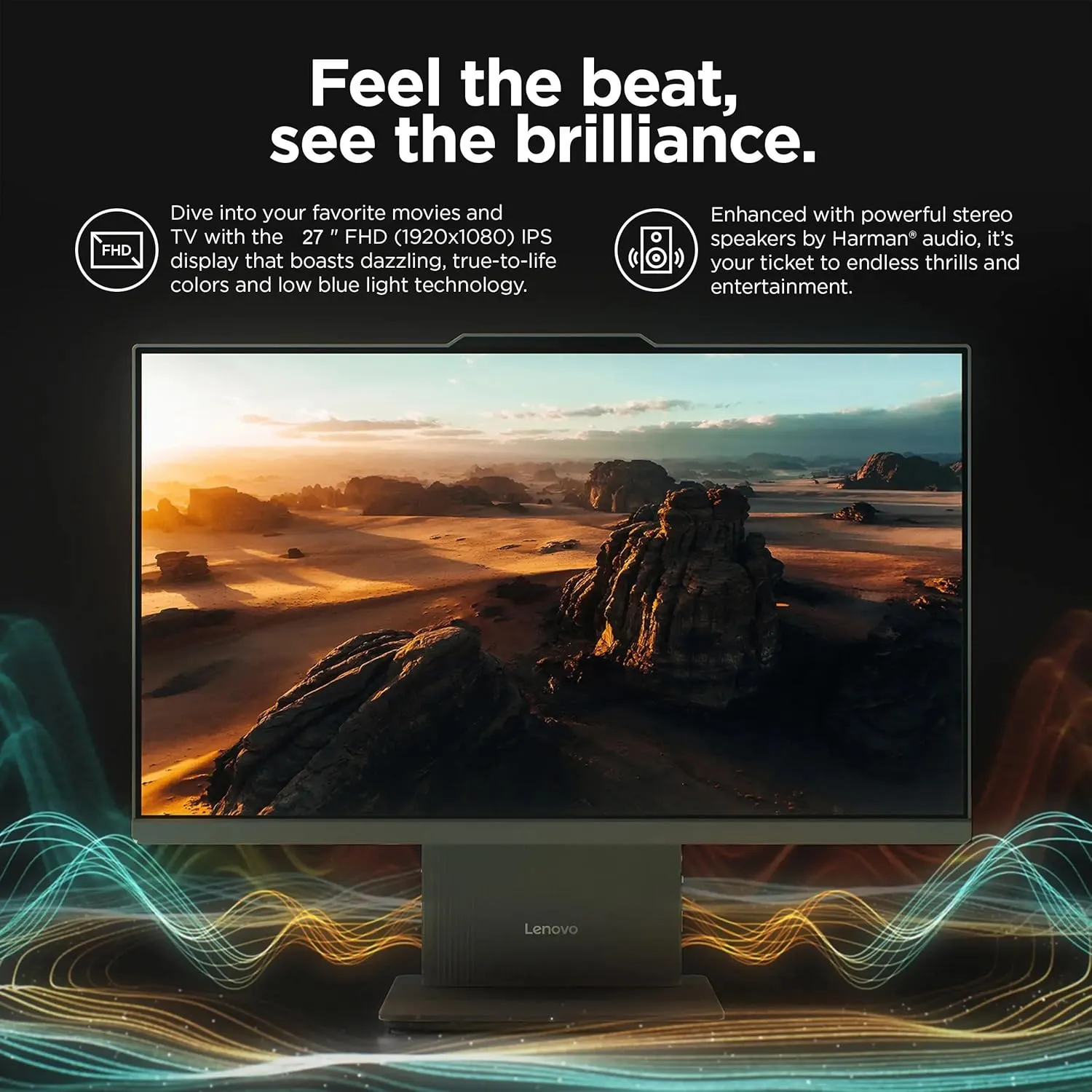 Lenovo ThinkCentre All-in-One Desktop Computer, 27" FHD IPS Display, 8-core Intel Core i5-13420H, 64GB DDR5, 2TB SSD, USB-C, Wi-Fi 6, HDMI in&Out, Wired KB&Mouse, Windows 11 Pro