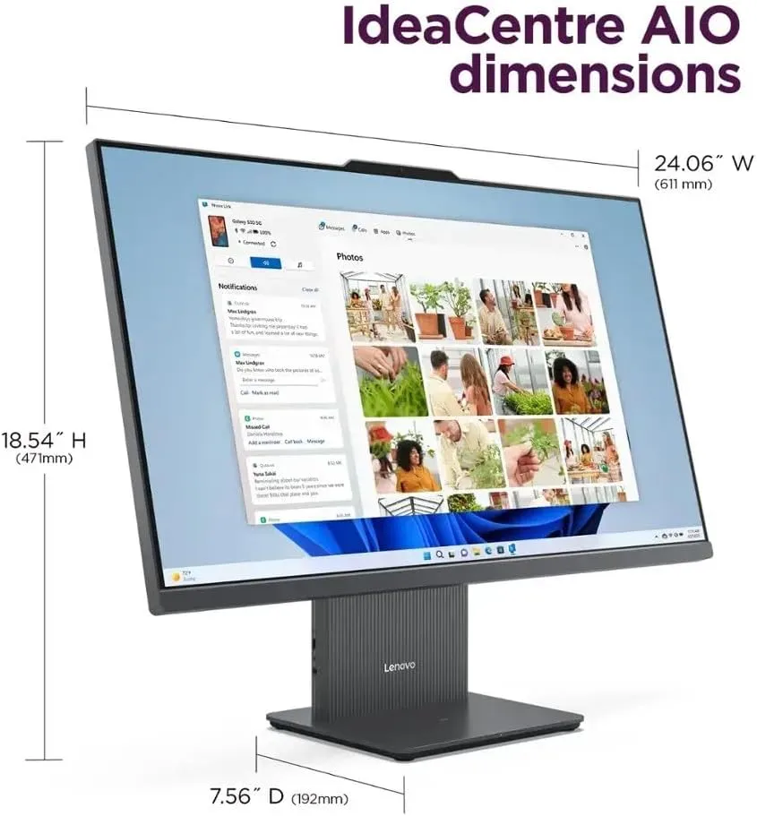 Lenovo ThinkCentre All-in-One Desktop Computer, 27" FHD IPS Display, 8-core Intel Core i5-13420H, 64GB DDR5, 2TB SSD, USB-C, Wi-Fi 6, HDMI in&Out, Wired KB&Mouse, Windows 11 Pro
