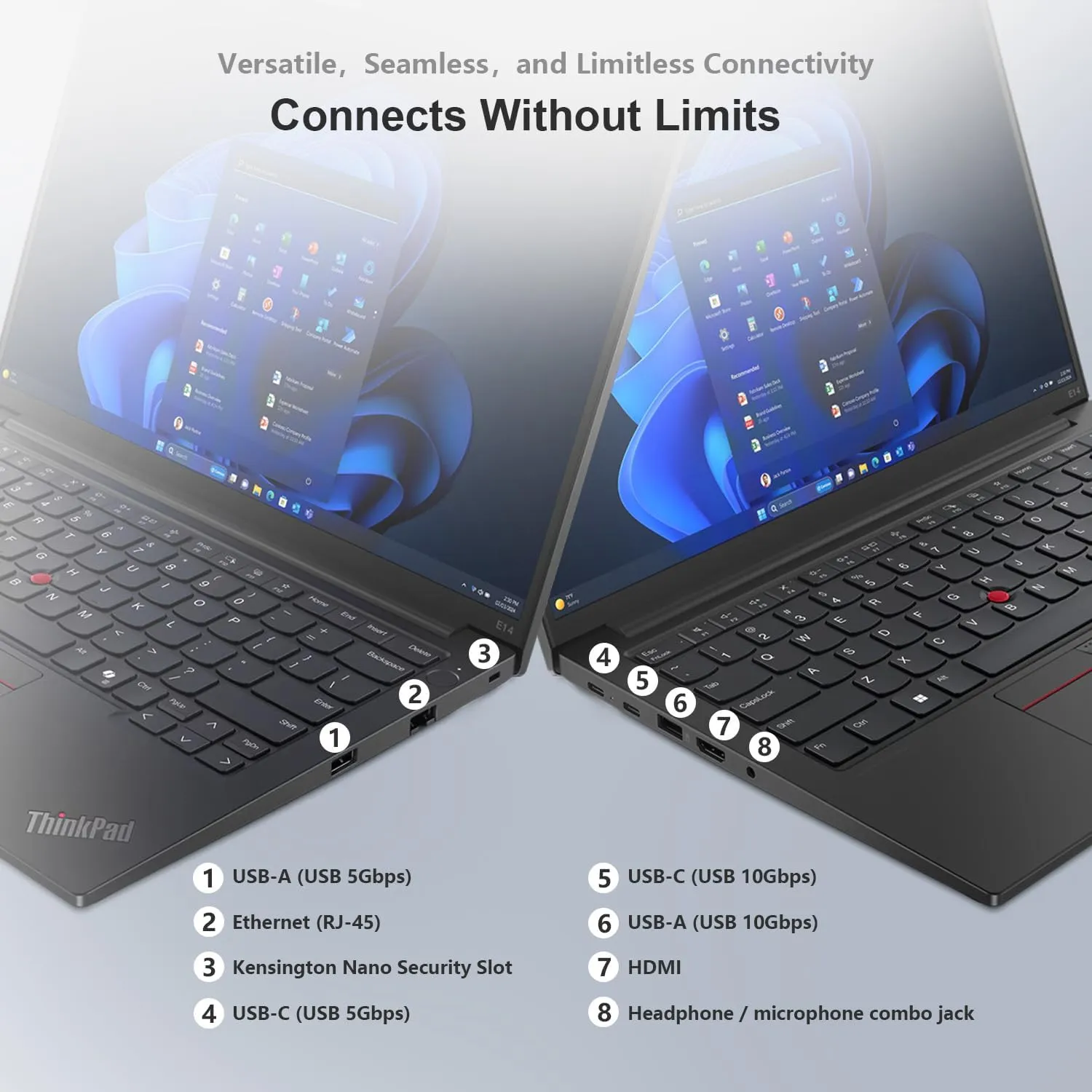 Lenovo ThinkPad E14 Gen 6 Business Laptop, 14" WUXGA, AMD Ryzen 5 7535U up to 4.55GHz, 32GB DDR5 RAM, 1TB SSD, Fingerprint, Backlit, HDMI, Wi-Fi 6, Win 11 Pro, Bundle with ADATA 512GB External SSD