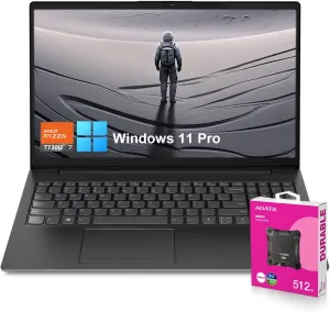 Lenovo V15 Laptop | 15.6" FHD Anti-Glare Display | AMD Ryzen 7 7730U | 40GB RAM | 2TB PCIe SSD | HDMI | Type-C | Webcam | Wi-Fi | with ADATA 512 External SSD Bundle | Windows 11 Pro | Black