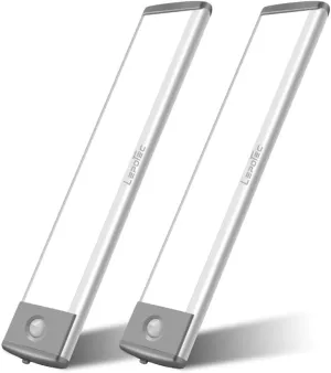 LEPOTEC 30 LED Under Counter Closet Lighting, LED Motion Sensor Cabinet Light, Battery Operated Pantry Light for Mom, 1800mah Rechargeable Wireless Motion Sensor Closet Light (2 Pack)