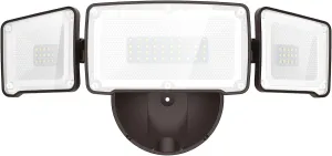 LEPOWER 3500LM LED Flood Light Outdoor, Switch Controlled LED Security Light, 35W Exterior Lights with 3 Adjustable Heads, 5500K, IP65 Waterproof for Garage, Yard, Patio Brown