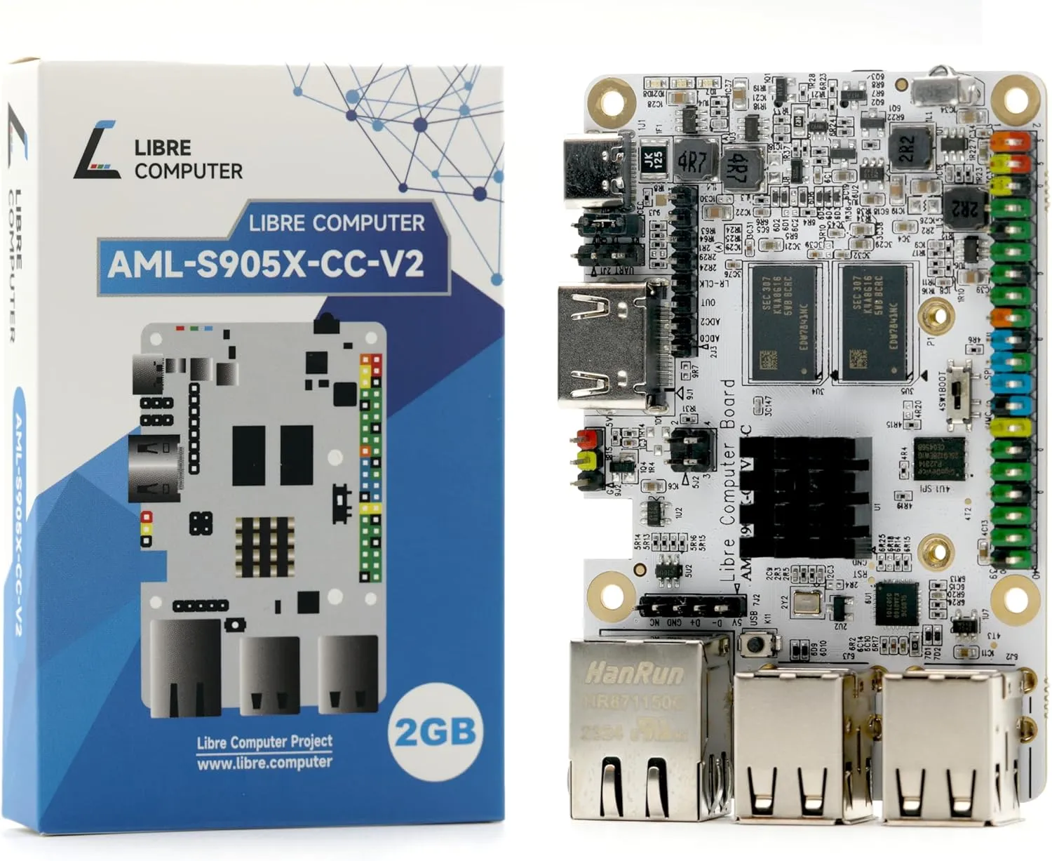 Libre Computer Sweet Potato Single Board ARM SBC AML-S905X-CC-V2 2GB Pi PC Alternative