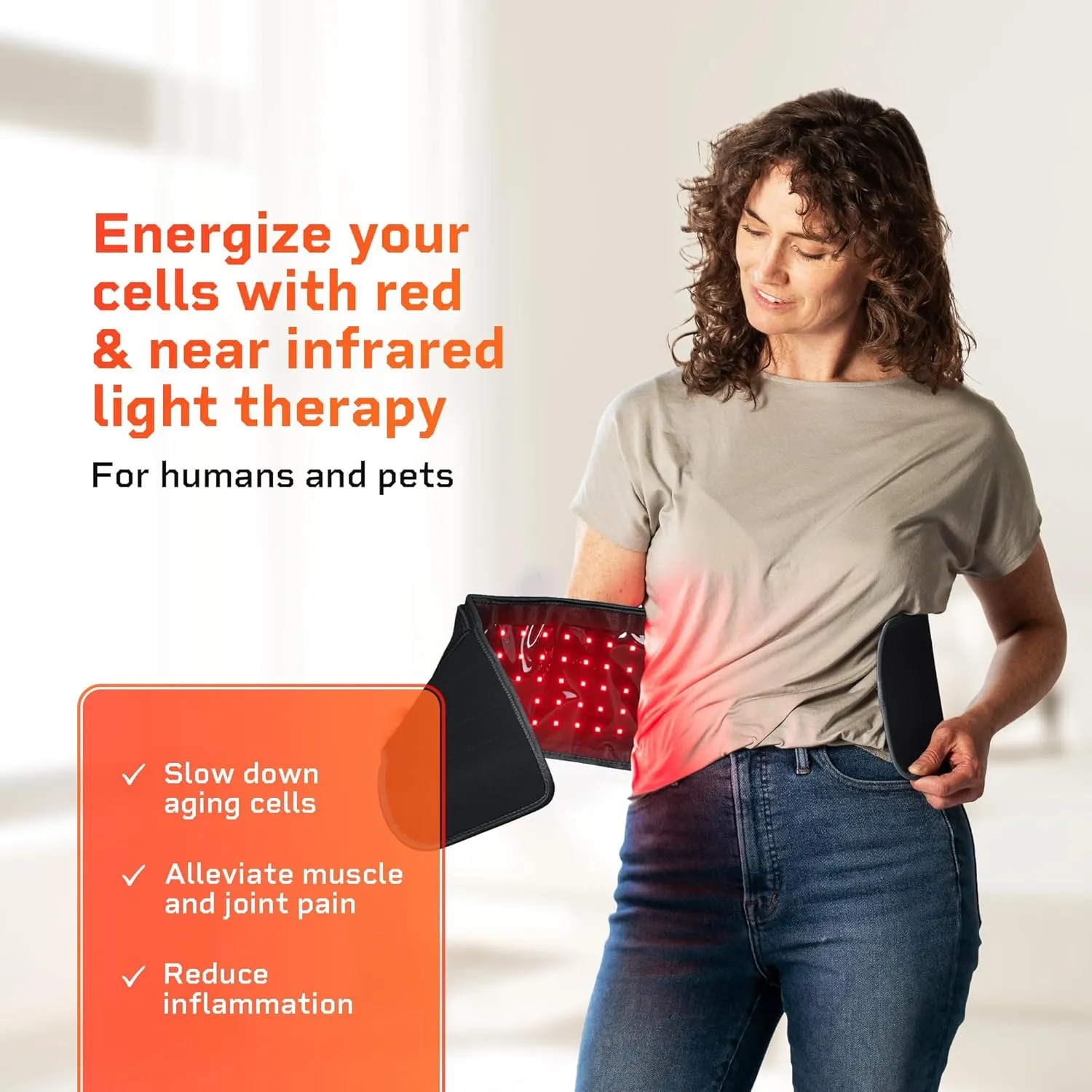 Lifepro Red Light Therapy Belt - 660nm & 850nm Near Infrared & Red Light Therapy for Body, Relaxing Muscle, Inflammation, Improve Circulation