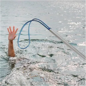Lifesaving Pole Adjustable Length Pool Life Saving Hook, Emergency Lifesaving Rod for Water Parks, Speedboat, Professional Saving Pole for Drowning Swimmers/Cleaning Wall(H 5 m/16.4 ft)