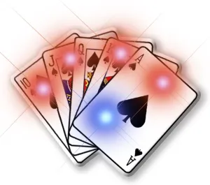Light Up Royal Flush Poker Flashing Blinking LED Body Light Lapel Pins (5-Pack)