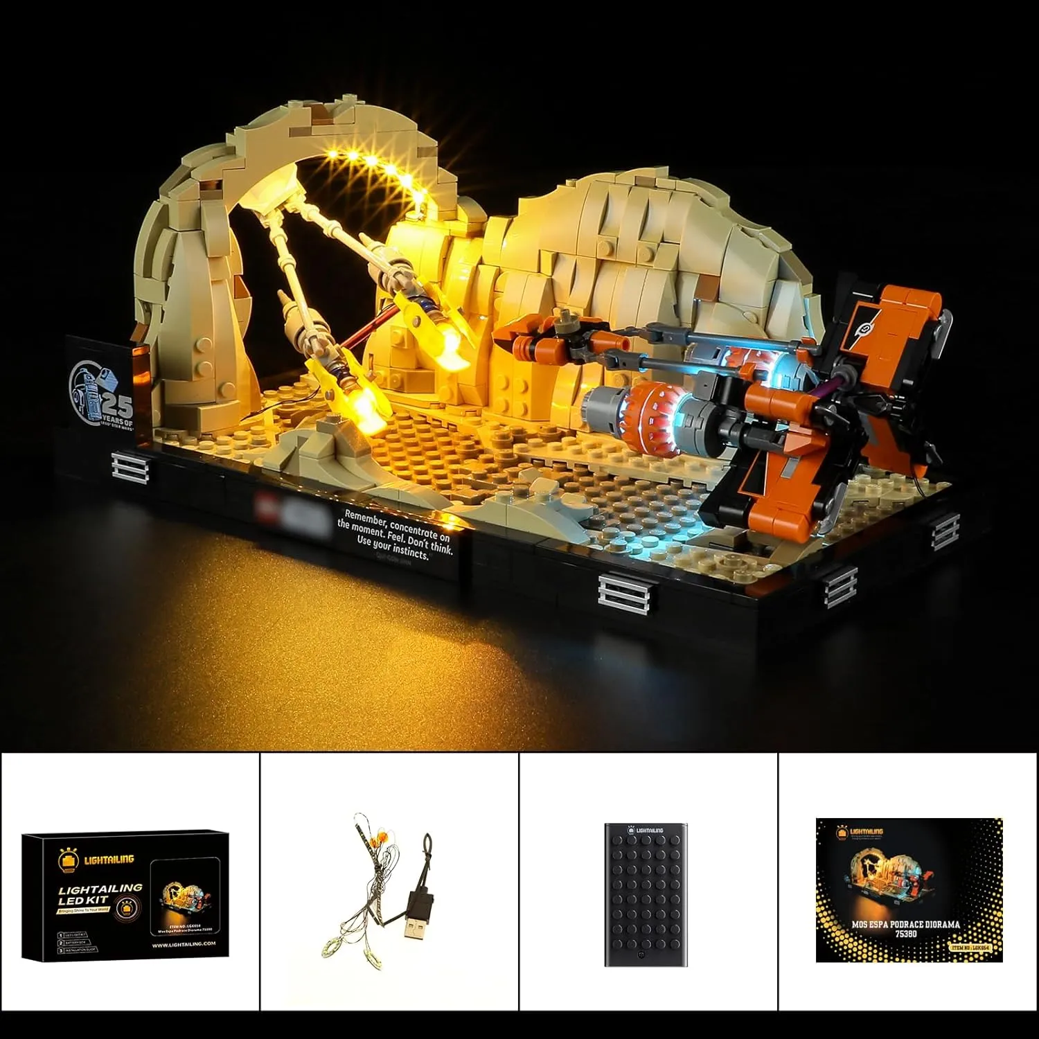 LIGHTAILING Light for 75380 Mos ESPA Podrace Diorama - Led Lighting Kit Compatible with Building Blocks Model - NOT Included The Model Set