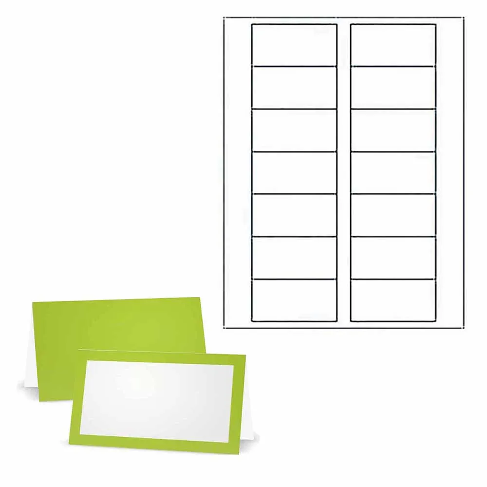 Lime Place Cards - Tent Style