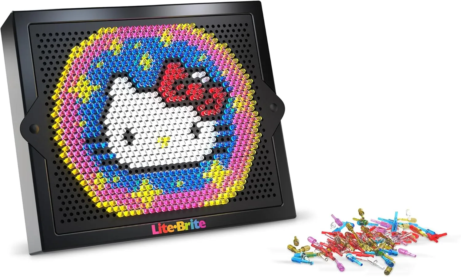 Lite Brite Super Bright HD, Hello Kitty Edition - Create Art with Light, Enhances Creativity, Gift for Girls and Boys Ages 6 