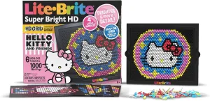 Lite Brite Super Bright HD, Hello Kitty Edition - Create Art with Light, Enhances Creativity, Gift for Girls and Boys Ages 6 