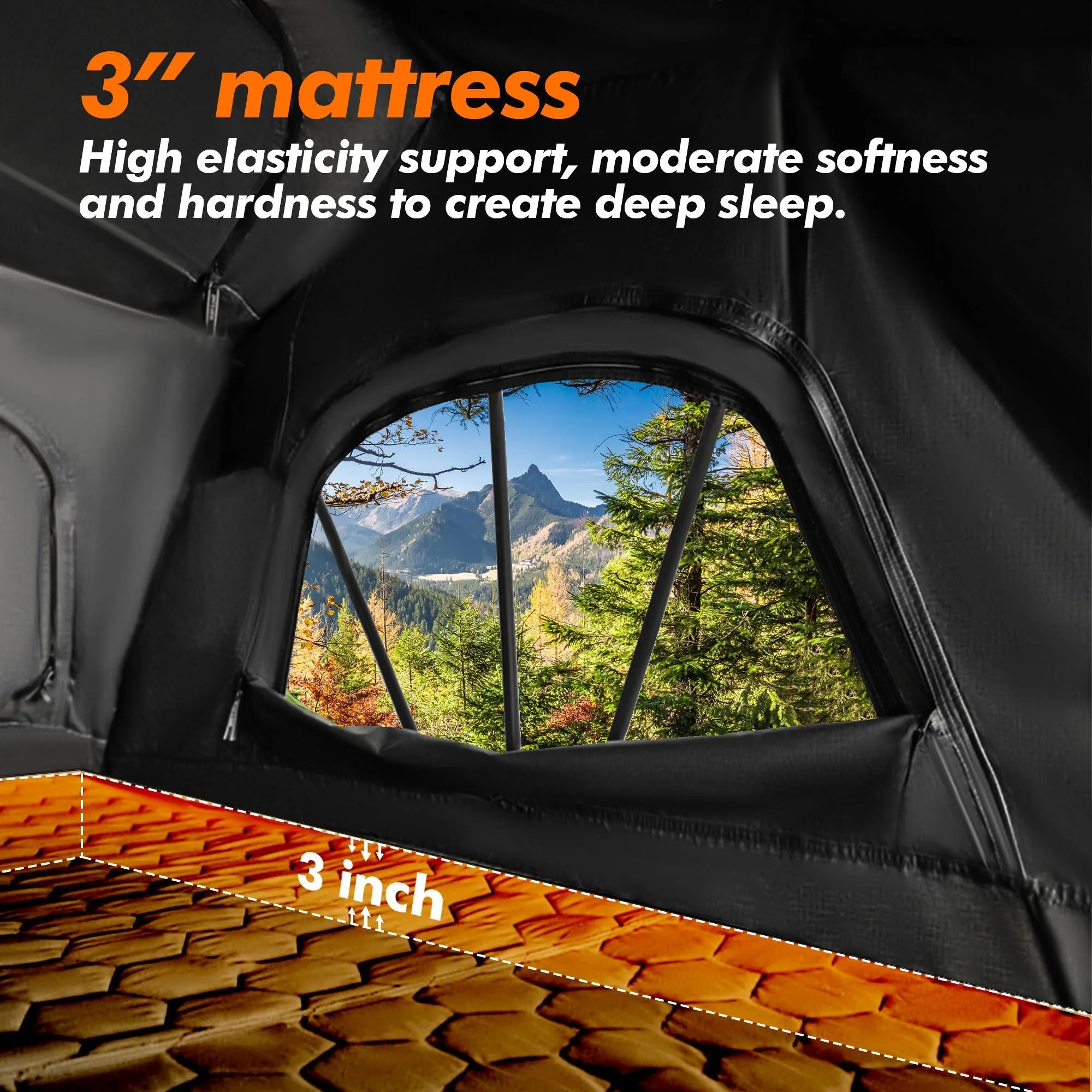 LiteCruze™ Rooftop Tent – Compact 1-Person Setup with Rainfly & Accessories