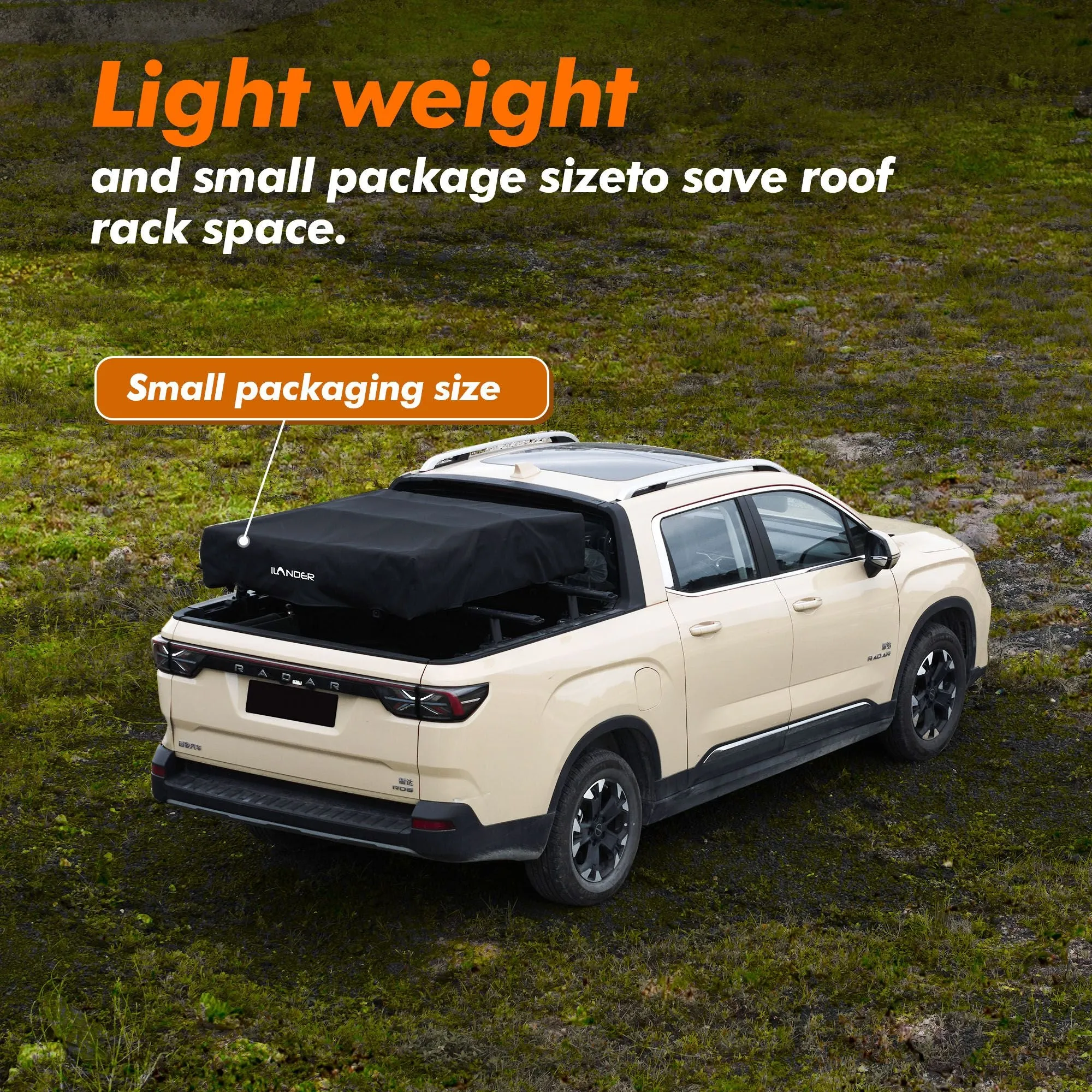 LiteCruze™ Rooftop Tent – Compact 1-Person Setup with Rainfly & Accessories