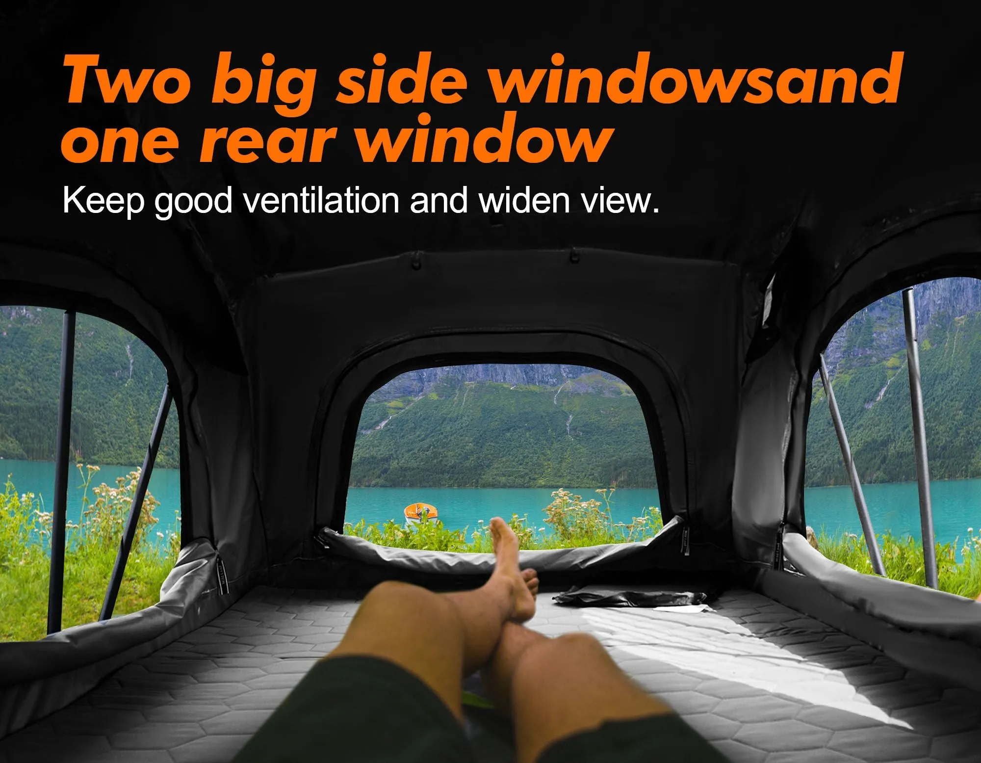 LiteCruze™ Rooftop Tent – Compact 1-Person Setup with Rainfly & Accessories