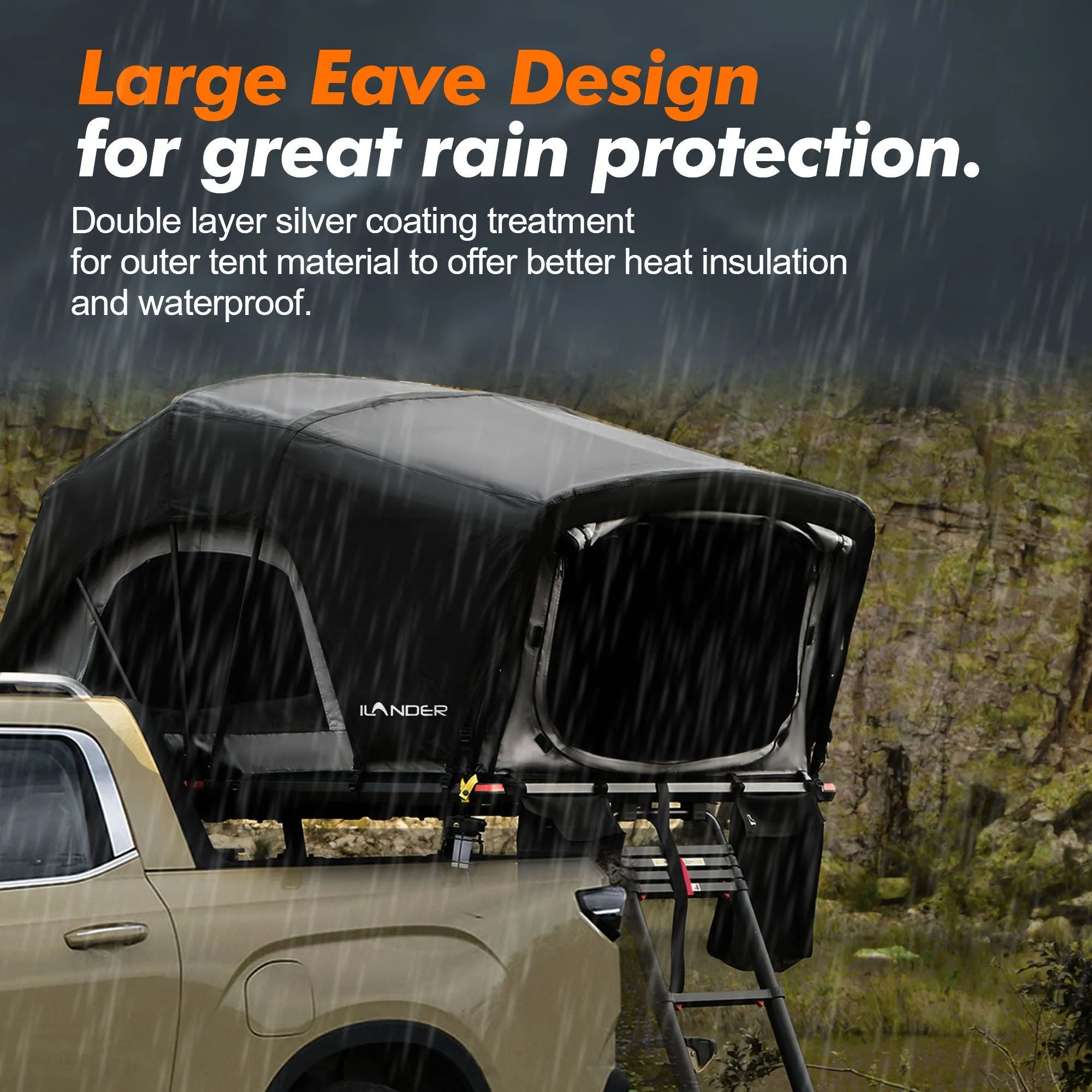 LiteCruze™ Rooftop Tent – Compact 1-Person Setup with Rainfly & Accessories