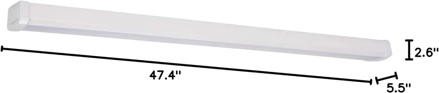Lithonia Lighting 4 Foot LED Light Fixture, Low-Profile LED Wraparound Flush Mount Ceiling Light, 2700K Soft White, 120V, 48-Inch (FMLWL 48 827)
