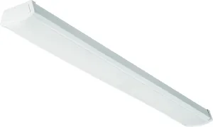 Lithonia Lighting 4 Foot LED Light Fixture, Low-Profile LED Wraparound Flush Mount Ceiling Light, 4000K Cool White, 120V, 48-Inch (FMLWL 48 840)