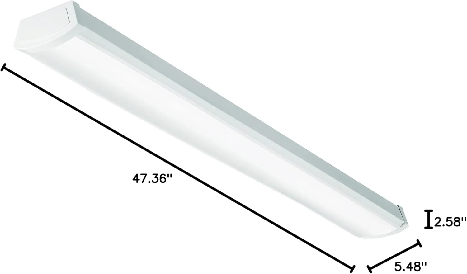 Lithonia Lighting 4 Foot LED Light Fixture, Low-Profile LED Wraparound Flush Mount Ceiling Light, 4000K Cool White, 120V, 48-Inch (FMLWL 48 840)